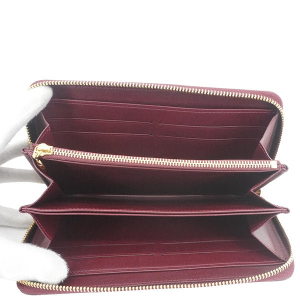 LOUIS VUITTON Monogram Vernis Zippy Wallet Amarante