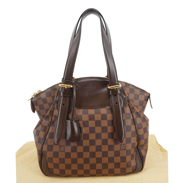 LOUIS VUITTON Verona MM Damier Ebene Shoulder Bag Brown