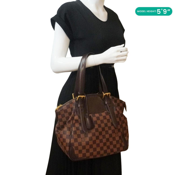 LOUIS VUITTON Verona MM Damier Ebene Shoulder Bag Brown