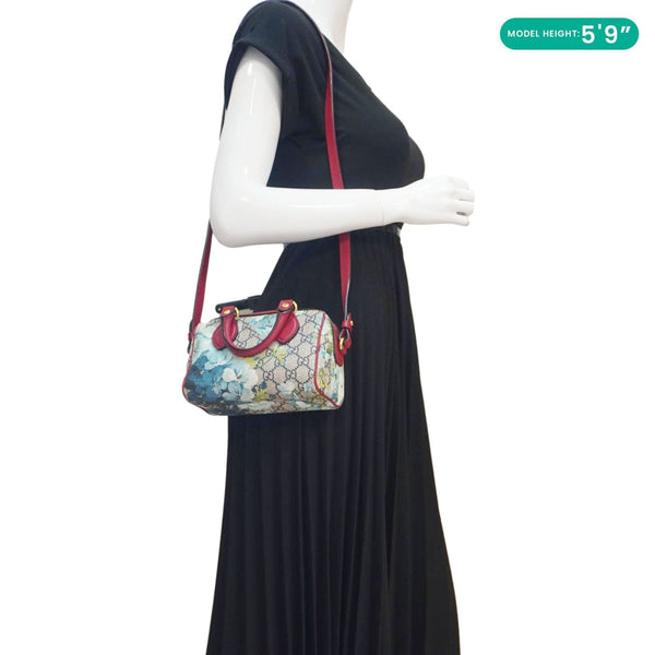 GUCCI Mini Blooms GG Supreme Canvas Top Handle Crossbody Bag Multicolor 546312