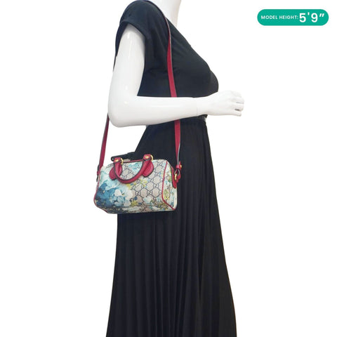 GUCCI Mini Blooms GG Supreme Canvas Top Handle Crossbody Bag Multicolor 546312