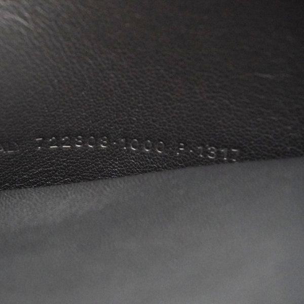 BALENCIAGA Hourglass flat Calfskin Leather Pouch Black