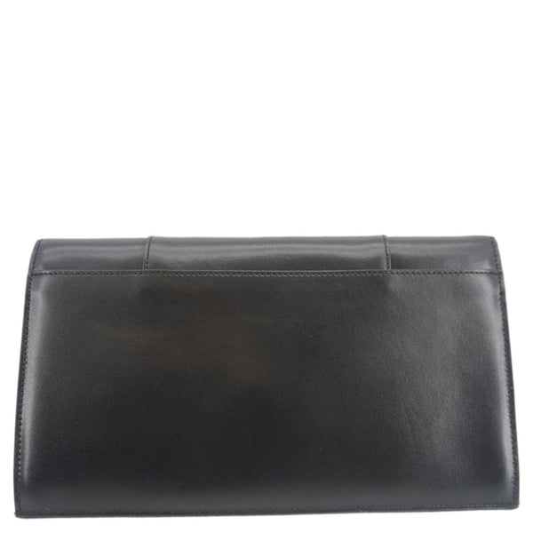 BALENCIAGA Hourglass flat Calfskin Leather Pouch Black