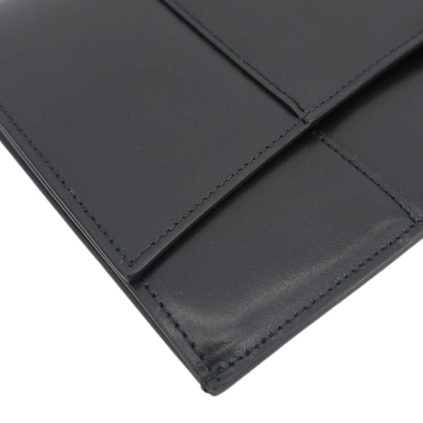 BALENCIAGA Hourglass flat Calfskin Leather Pouch Black