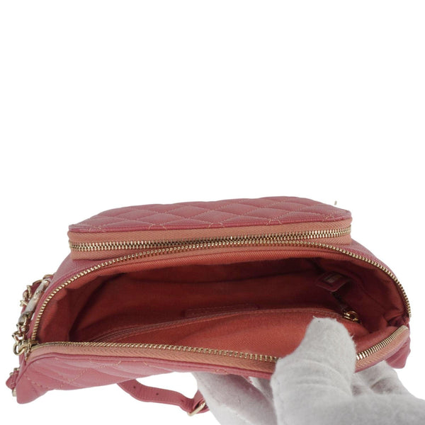 CHANEL Business Affinity Quilted Caviar Leather Belt Bag Pink