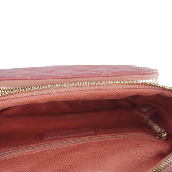 CHANEL Business Affinity Quilted Caviar Leather Belt Bag Pink