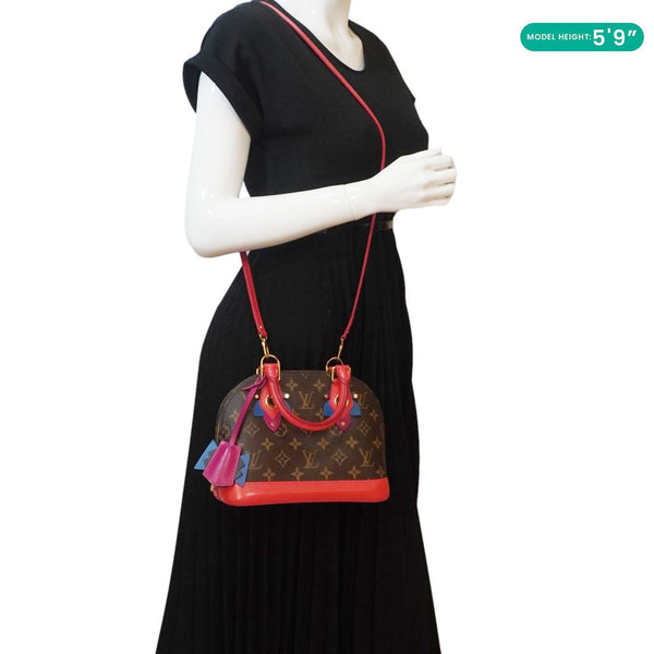 LOUIS VUITTON Totem Alma BB Monogram Canvas Satchel Bag Flamingo