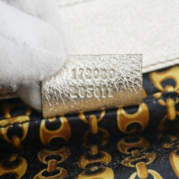 GUCCI Britt Metallic Calfskin Leather Clutch Gold