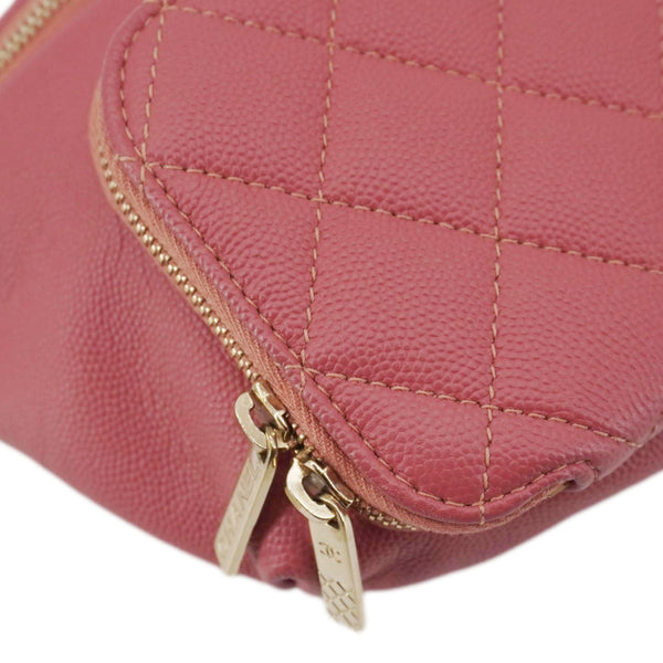 CHANEL Business Affinity Quilted Caviar Leather Belt Bag Pink