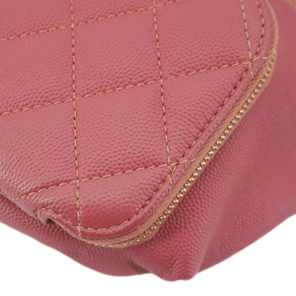 CHANEL Business Affinity Quilted Caviar Leather Belt Bag Pink
