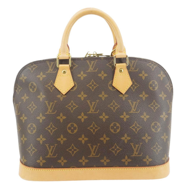 LOUIS VUITTON Alma PM Monogram Canvas Satchel Bag Brown