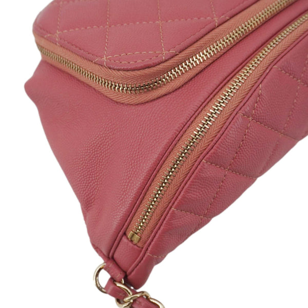 CHANEL Business Affinity Quilted Caviar Leather Belt Bag Pink