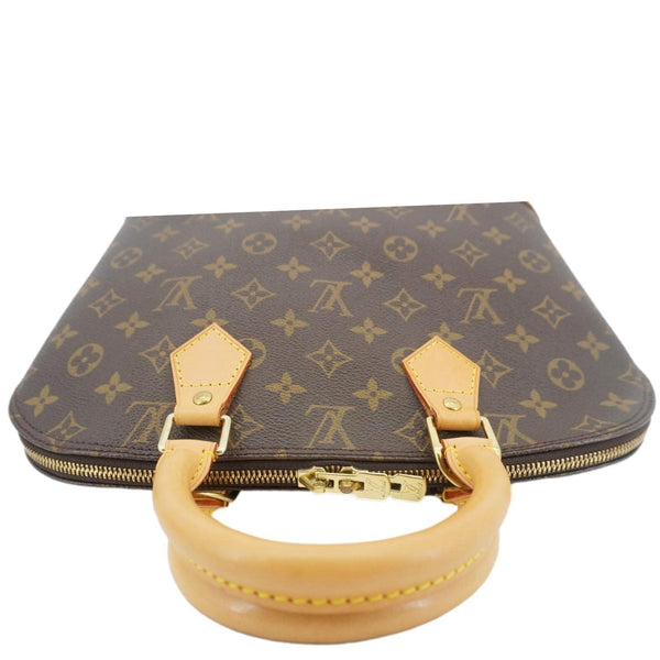 LOUIS VUITTON Alma PM Monogram Canvas Satchel Bag Brown