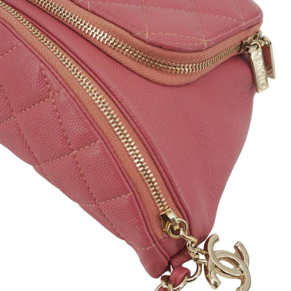 CHANEL Business Affinity Quilted Caviar Leather Belt Bag Pink