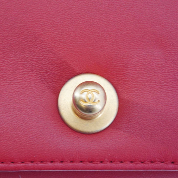 CHANEL Boy Flap Lizard Leather Crossbody Bag Red