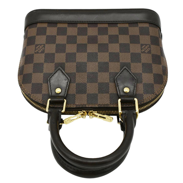 LOUIS VUITTON Alma BB Damier Ebene Satchel Crossbody Bag Brown