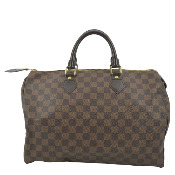 LOUIS VUITTON Speedy 35 Damier Ebene Satchel Bag Brown