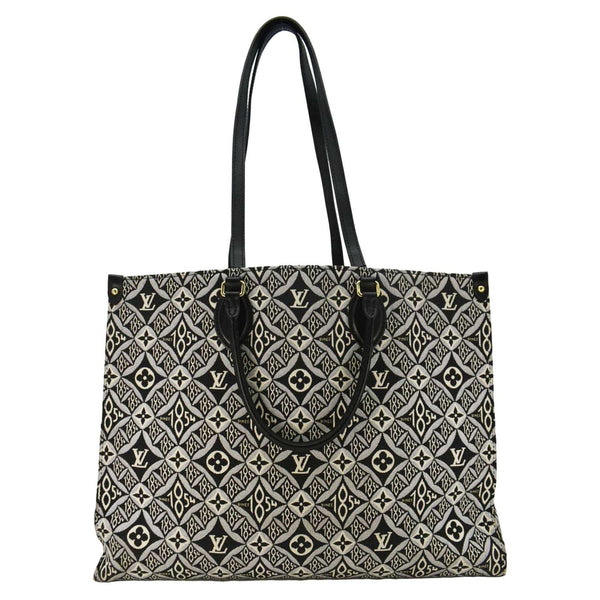LOUIS VUITTON Onthego GM 1854 Jacquard Tote Bag Grey