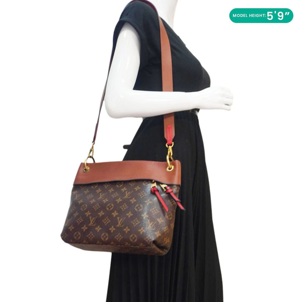 LOUIS VUITTON Tuileries Besace Monogram Canvas Shoulder Bag Brown