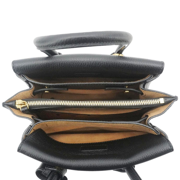 MCM Milla Mini Grained Calfskin Leather Tote Shoulder Bag Black