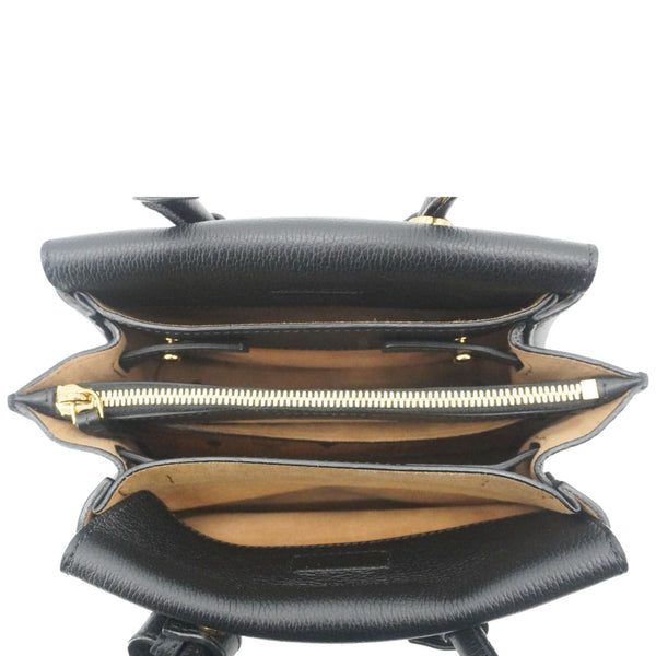 MCM Milla Mini Grained Calfskin Leather Tote Shoulder Bag Black