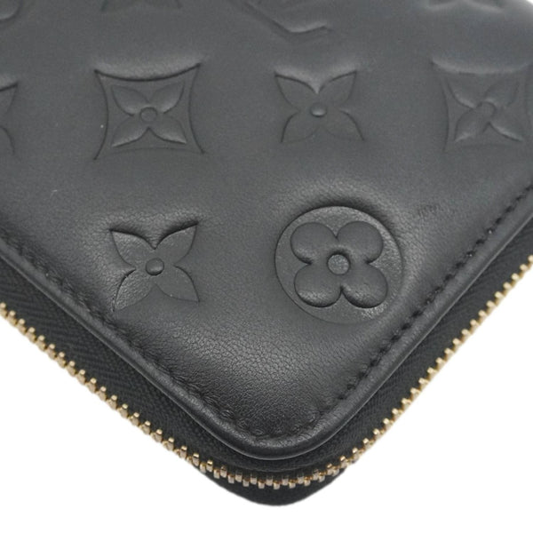 LOUIS VUITTON Coussin Embossed Leather Zippy Wallet Black