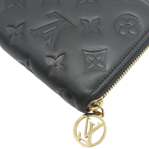 LOUIS VUITTON Coussin Embossed Leather Zippy Wallet Black