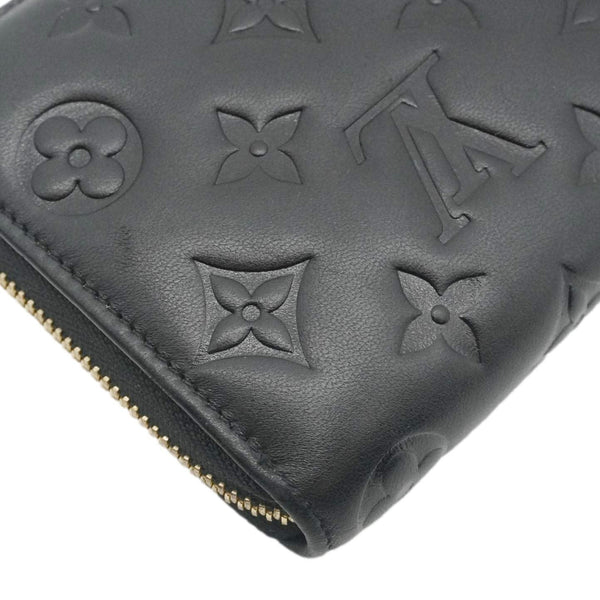 LOUIS VUITTON Coussin Embossed Leather Zippy Wallet Black