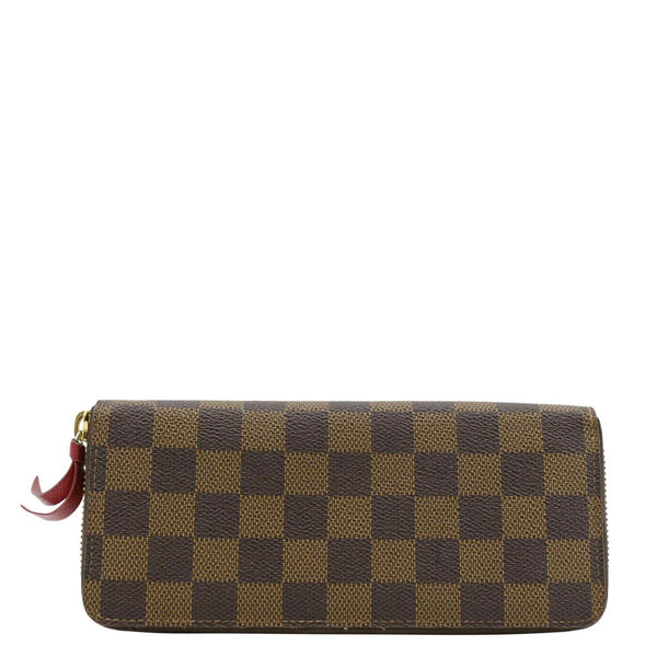 LOUIS VUITTON Clemence Damier Ebene Zippy Wallet Brown