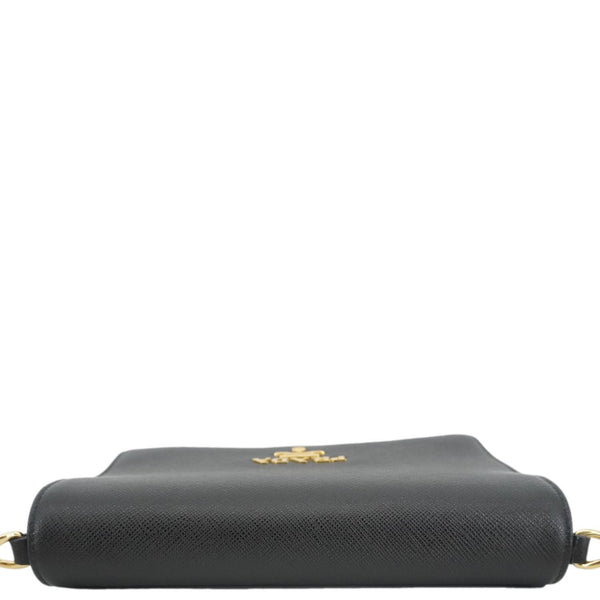 PRADA Saffiano Lux Chain Crossbody Bag Black