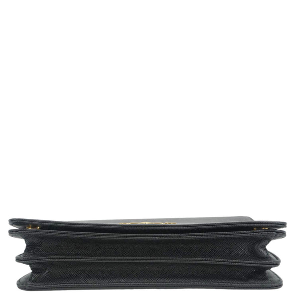 PRADA Saffiano Lux Chain Crossbody Bag Black