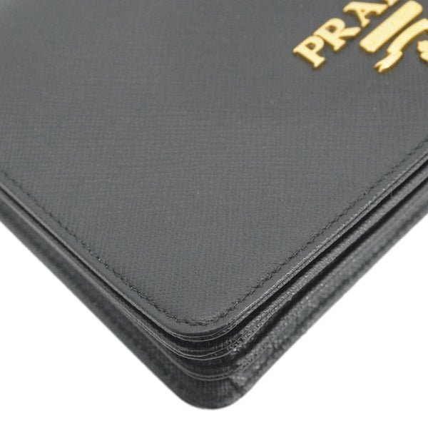 PRADA Saffiano Lux Chain Crossbody Bag Black