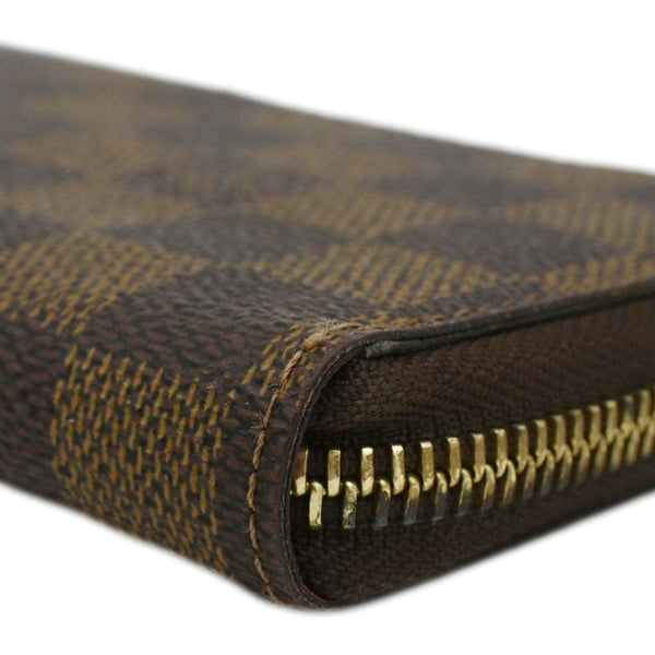 LOUIS VUITTON Clemence Damier Ebene Zippy Wallet Brown
