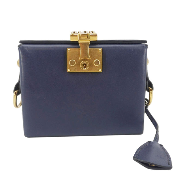 CHRISTIAN DIOR Dior Addict Lockbox Lambskin Leather Crossbody Bag Blue