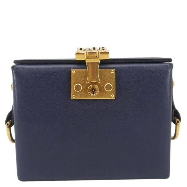 CHRISTIAN DIOR Dior Addict Lockbox Lambskin Leather Crossbody Bag Blue