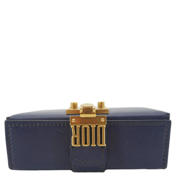 CHRISTIAN DIOR Dior Addict Lockbox Lambskin Leather Crossbody Bag Blue