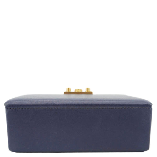 CHRISTIAN DIOR Dior Addict Lockbox Lambskin Leather Crossbody Bag Blue