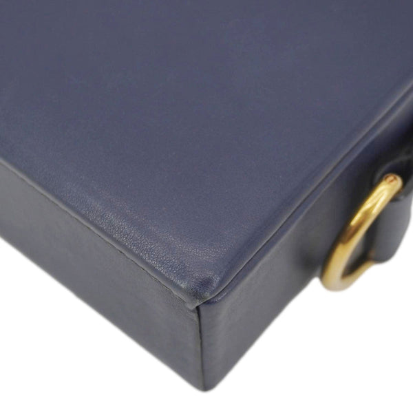 CHRISTIAN DIOR Dior Addict Lockbox Lambskin Leather Crossbody Bag Blue