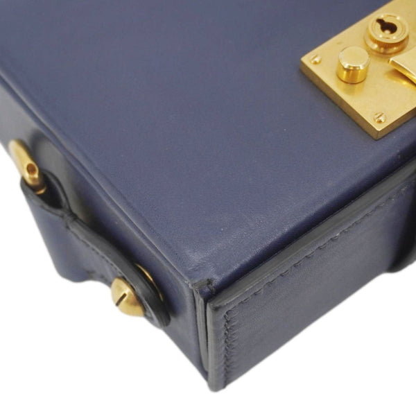 CHRISTIAN DIOR Dior Addict Lockbox Lambskin Leather Crossbody Bag Blue