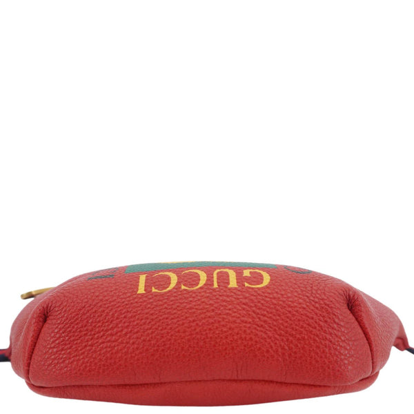 GUCCI Print Small Leather Belt Waist Bum Bag Red 527792