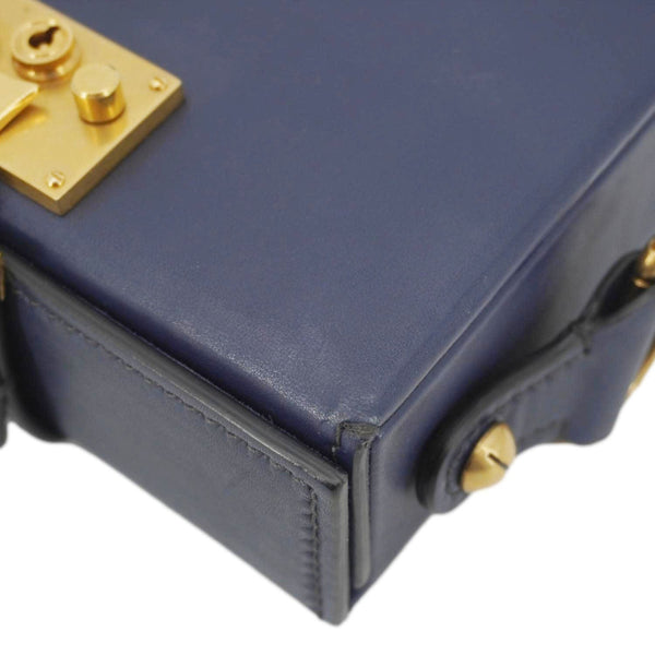 CHRISTIAN DIOR Dior Addict Lockbox Lambskin Leather Crossbody Bag Blue