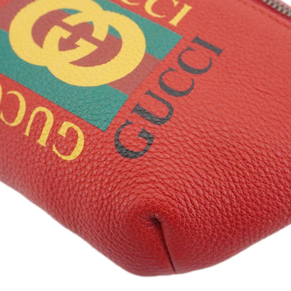 GUCCI Print Small Leather Belt Waist Bum Bag Red 527792
