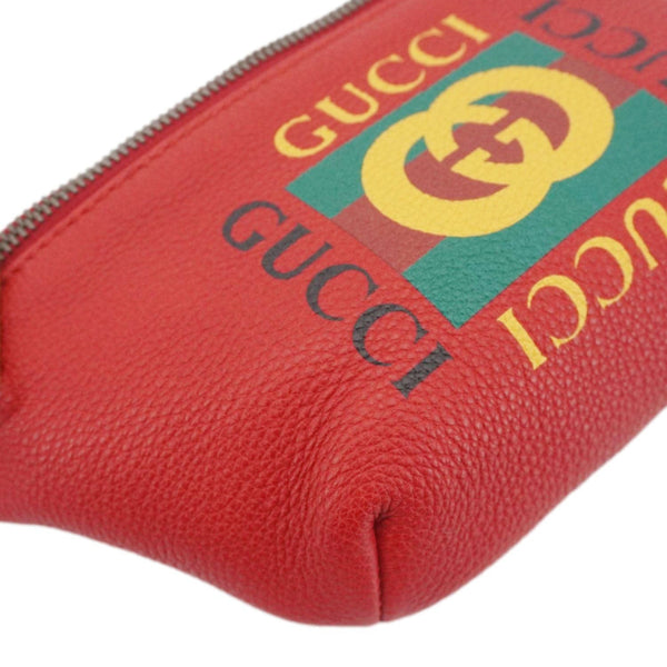 GUCCI Print Small Leather Belt Waist Bum Bag Red 527792