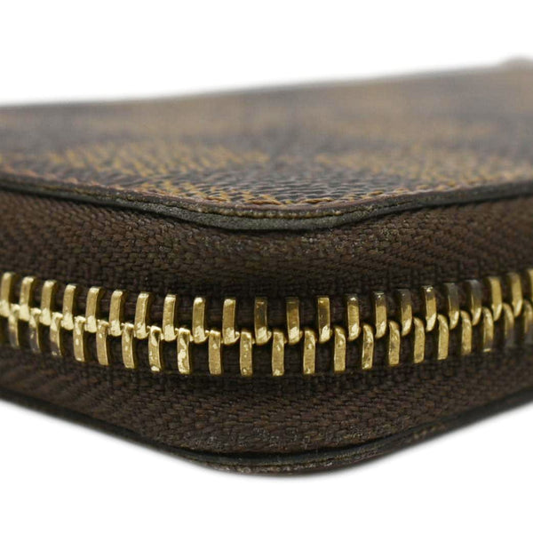 LOUIS VUITTON Clemence Damier Ebene Zippy Wallet Brown