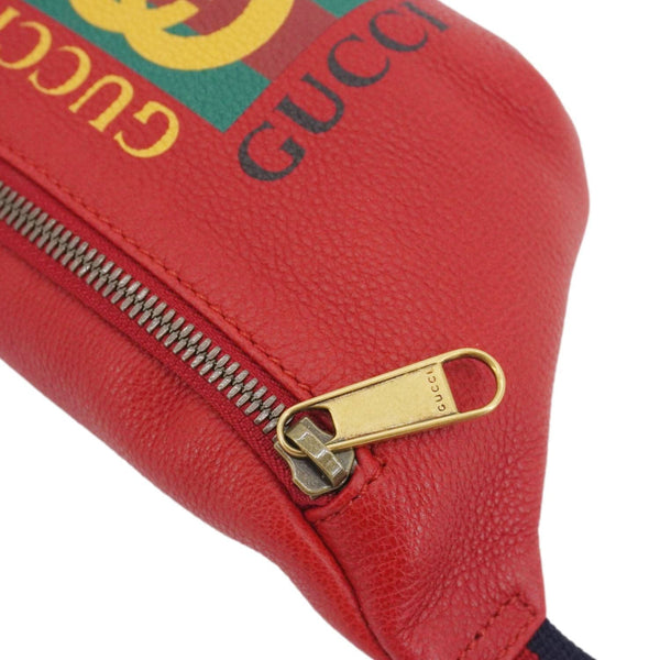GUCCI Print Small Leather Belt Waist Bum Bag Red 527792