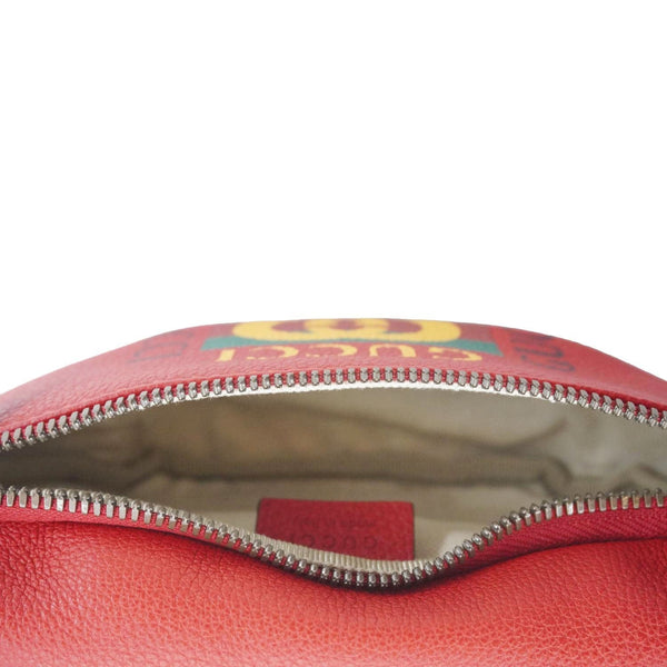 GUCCI Print Small Leather Belt Waist Bum Bag Red 527792
