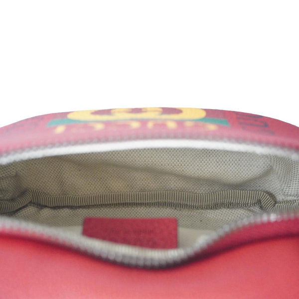 GUCCI Print Small Leather Belt Waist Bum Bag Red 527792