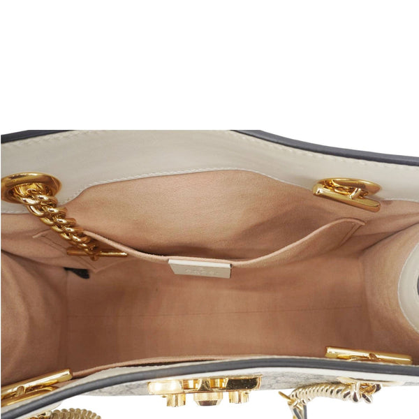 GUCCI Padlock Medium GG Supreme Canvas Tote Bag Beige 498156