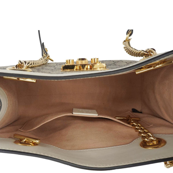 GUCCI Padlock Medium GG Supreme Canvas Tote Bag Beige 498156