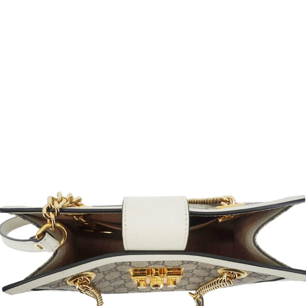 GUCCI Padlock Medium GG Supreme Canvas Tote Bag Beige 498156